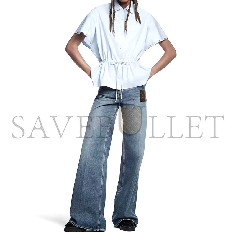 l0vis Vvtt0n drawstring waist cotton poplin shirt 1agqmn